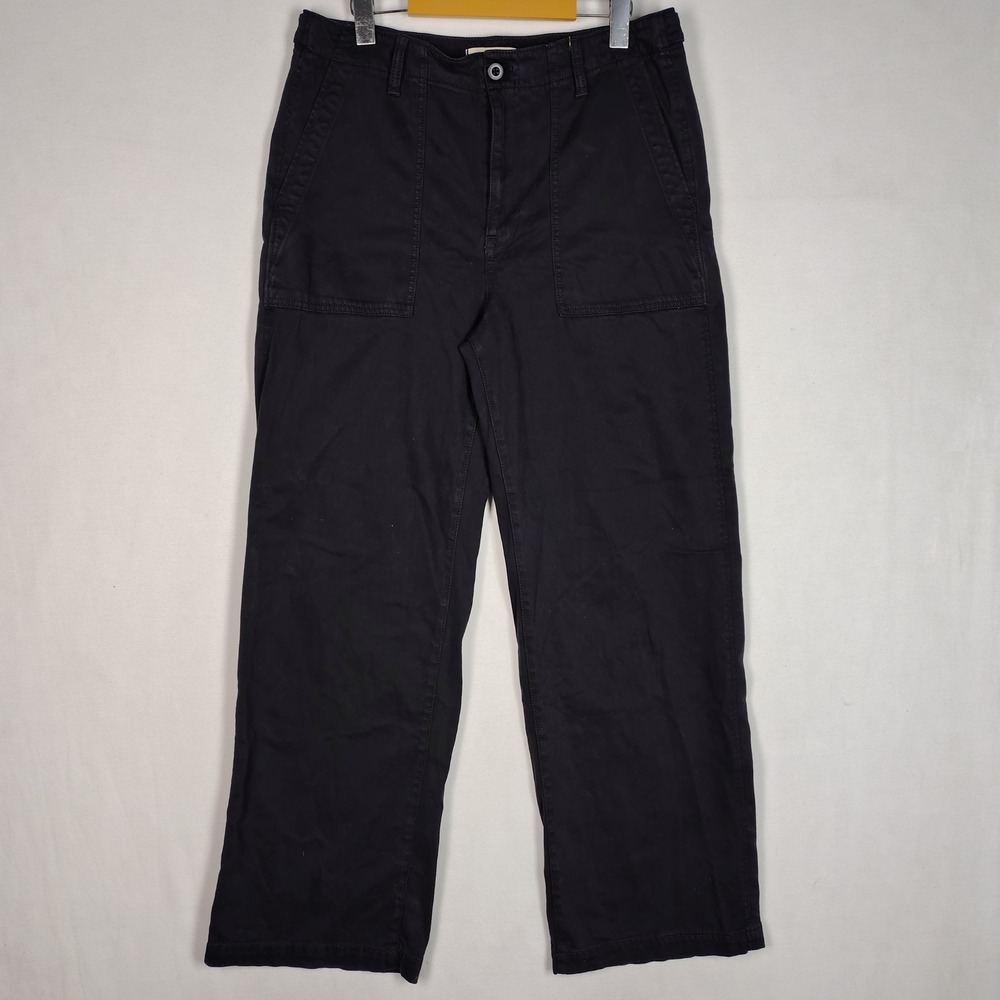 Madewell Black Wide Leg Fatigue Pants High Rise Utility Trousers 30 31